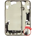 Mid-Frame Housing W/ Charging Port Flex & Small Parts For iPhone 15 (US Version) (Used OEM Pull: Grade A) (Yellow)