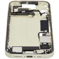 Mid-Frame Housing W/ Charging Port Flex & Small Parts For iPhone 15 (US Version) (Used OEM Pull: Grade A) (Yellow)