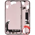 Mid-Frame Housing W/ Charging Port Flex & Small Parts For iPhone 15 (US Version) (Used OEM Pull: Grade A) (Pink)