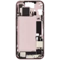 Mid-Frame Housing W/ Charging Port Flex & Small Parts For iPhone 15 (US Version) (Used OEM Pull: Grade A) (Pink)