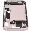 Mid-Frame Housing W/ Charging Port Flex & Small Parts For iPhone 15 (US Version) (Used OEM Pull: Grade A) (Pink)