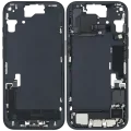 Mid-Frame Housing W/ Charging Port Flex & Small Parts For iPhone 15 (US Version) (Used OEM Pull: Grade C) (Black)