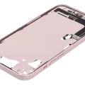 Mid-Frame Housing W/ Charging Port Flex & Small Parts For iPhone 15 (US Version) (Used OEM Pull: Grade C) (Pink)