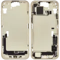 Mid-Frame Housing W/ Charging Port Flex & Small Parts For iPhone 15 Plus (EU / Global Version) (Used OEM Pull: Grade A) (Yellow)