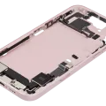 Mid-Frame Housing W/ Charging Port Flex & Small Parts For iPhone 15 Plus (EU / Global Version) (Used OEM Pull: Grade A) (Pink)