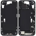 Mid-Frame Housing W/ Charging Port Flex & Small Parts For iPhone 15 Plus (EU / Global Version) (Used OEM Pull: Grade B) (Black)