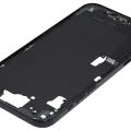 Mid-Frame Housing W/ Charging Port Flex & Small Parts For iPhone 15 Plus (EU / Global Version) (Used OEM Pull: Grade C) (Black)