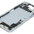 Mid-Frame Housing W/ Charging Port Flex & Small Parts For iPhone 15 Plus (EU / Global Version) (Used OEM Pull: Grade C) (Blue)
