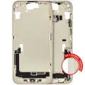 Mid-Frame Housing W/ Charging Port Flex & Small Parts For iPhone 15 Plus (EU / Global Version) (Used OEM Pull: Grade C) (Yellow)