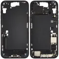Mid-Frame Housing W/ Charging Port Flex & Small Parts For iPhone 15 Plus (US Version) (Used OEM Pull: Grade A) (Black)
