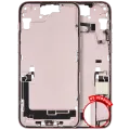 Mid-Frame Housing W/ Charging Port Flex & Small Parts For iPhone 15 Plus (US Version) (Used OEM Pull: Grade A) (Pink)