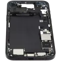 Mid-Frame Housing W/ Charging Port Flex & Small Parts For iPhone 15 Plus (US Version) (Used OEM Pull: Grade B) (Black)