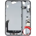 Mid-Frame Housing W/ Charging Port Flex & Small Parts For iPhone 15 Plus (US Version) (Used OEM Pull: Grade B) (Blue)