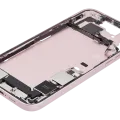 Mid-Frame Housing W/ Charging Port Flex & Small Parts For iPhone 15 Plus (US Version) (Used OEM Pull: Grade B) (Pink)