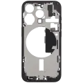 Mid-Frame Housing W/ Charging Port Flex & Small Parts For iPhone 15 Pro (EU / Global Version) (Used OEM Pull: Grade A) (Black Titanium)