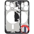 Mid-Frame Housing W/ Charging Port Flex & Small Parts For iPhone 15 Pro (EU / Global Version) (Used OEM Pull: Grade A) (Blue Titanium)