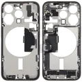 Mid-Frame Housing W/ Charging Port Flex & Small Parts For iPhone 15 Pro (EU / Global Version) (Used OEM Pull: Grade A) (White Titanium)