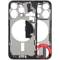 Mid-Frame Housing W/ Charging Port Flex & Small Parts For iPhone 15 Pro (EU / Global Version) (Used OEM Pull: Grade B) (Black Titanium)