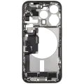 Mid-Frame Housing W/ Charging Port Flex & Small Parts For iPhone 15 Pro (EU / Global Version) (Used OEM Pull: Grade B) (Natural Titanium)