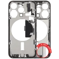 Mid-Frame Housing W/ Charging Port Flex & Small Parts For iPhone 15 Pro (EU / Global Version) (Used OEM Pull: Grade B) (White Titanium)