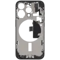 Mid-Frame Housing W/ Charging Port Flex & Small Parts For iPhone 15 Pro (US Version) (Used OEM Pull: Grade A) (Black Titanium)