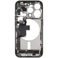 Mid-Frame Housing W/ Charging Port Flex & Small Parts For iPhone 15 Pro (US Version) (Used OEM Pull: Grade A) (Black Titanium)