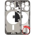 Mid-Frame Housing W/ Charging Port Flex & Small Parts For iPhone 15 Pro (US Version) (Used OEM Pull: Grade A) (Natural Titanium)