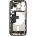 Mid-Frame Housing W/ Charging Port Flex & Small Parts For iPhone 15 Pro (US Version) (Used OEM Pull: Grade A) (Natural Titanium)
