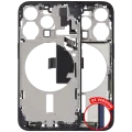 Mid-Frame Housing W/ Charging Port Flex & Small Parts For iPhone 15 Pro (US Version) (Used OEM Pull: Grade B) (Blue Titanium)
