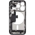 Mid-Frame Housing W/ Charging Port Flex & Small Parts For iPhone 15 Pro (US Version) (Used OEM Pull: Grade B) (Blue Titanium)
