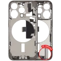Mid-Frame Housing W/ Charging Port Flex & Small Parts For iPhone 15 Pro (US Version) (Used OEM Pull: Grade B) (Natural Titanium)
