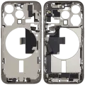 Mid-Frame Housing W/ Charging Port Flex & Small Parts For iPhone 15 Pro (US Version) (Used OEM Pull: Grade B) (Natural Titanium)