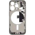 Mid-Frame Housing W/ Charging Port Flex & Small Parts For iPhone 15 Pro (US Version) (Used OEM Pull: Grade B) (Natural Titanium)