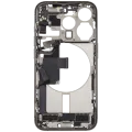 Mid-Frame Housing W/ Charging Port Flex & Small Parts For iPhone 15 Pro (US Version) (Used OEM Pull: Grade B) (Natural Titanium)