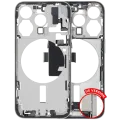 Mid-Frame Housing W/ Charging Port Flex & Small Parts For iPhone 15 Pro (US Version) (Used OEM Pull: Grade B) (White Titanium)