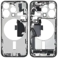 Mid-Frame Housing W/ Charging Port Flex & Small Parts For iPhone 15 Pro (US Version) (Used OEM Pull: Grade B) (White Titanium)