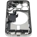 Mid-Frame Housing W/ Charging Port Flex & Small Parts For iPhone 15 Pro (US Version) (Used OEM Pull: Grade B) (White Titanium)