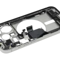 Mid-Frame Housing W/ Charging Port Flex & Small Parts For iPhone 15 Pro (US Version) (Used OEM Pull: Grade B) (White Titanium)