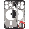 Mid-Frame Housing W/ Charging Port Flex & Small Parts For iPhone 15 Pro (US Version) (Used OEM Pull: Grade C) (Black Titanium)