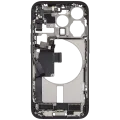 Mid-Frame Housing W/ Charging Port Flex & Small Parts For iPhone 15 Pro (US Version) (Used OEM Pull: Grade C) (Black Titanium)