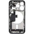 Mid-Frame Housing W/ Charging Port Flex & Small Parts For iPhone 15 Pro (US Version) (Used OEM Pull: Grade C) (Blue Titanium)