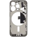 Mid-Frame Housing W/ Charging Port Flex & Small Parts For iPhone 15 Pro (US Version) (Used OEM Pull: Grade C) (Natural Titanium)