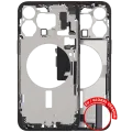 Mid-Frame Housing W/ Charging Port Flex & Small Parts For iPhone 15 Pro Max (EU / Global Version) (Used OEM Pull: Grade A) (Black Titanium)