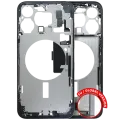 Mid-Frame Housing W/ Charging Port Flex & Small Parts For iPhone 15 Pro Max (EU / Global Version) (Used OEM Pull: Grade A) (Blue Titanium)