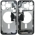 Mid-Frame Housing W/ Charging Port Flex & Small Parts For iPhone 15 Pro Max (EU / Global Version) (Used OEM Pull: Grade A) (Blue Titanium)