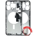 Mid-Frame Housing W/ Charging Port Flex & Small Parts For iPhone 15 Pro Max (EU / Global Version) (Used OEM Pull: Grade A) (White Titanium)