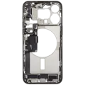 Mid-Frame Housing W/ Charging Port Flex & Small Parts For iPhone 15 Pro Max (EU / Global Version) (Used OEM Pull: Grade B) (Natural Titanium)