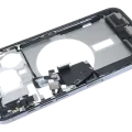 Mid-Frame Housing W/ Charging Port Flex & Small Parts For iPhone 15 Pro Max (EU / Global Version) (Used OEM Pull: Grade C) (Blue Titanium)