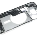 Mid-Frame Housing W/ Charging Port Flex & Small Parts For iPhone 15 Pro Max (EU / Global Version) (Used OEM Pull: Grade C) (White Titanium)