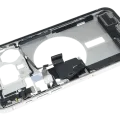 Mid-Frame Housing W/ Charging Port Flex & Small Parts For iPhone 15 Pro Max (EU / Global Version) (Used OEM Pull: Grade C) (White Titanium)